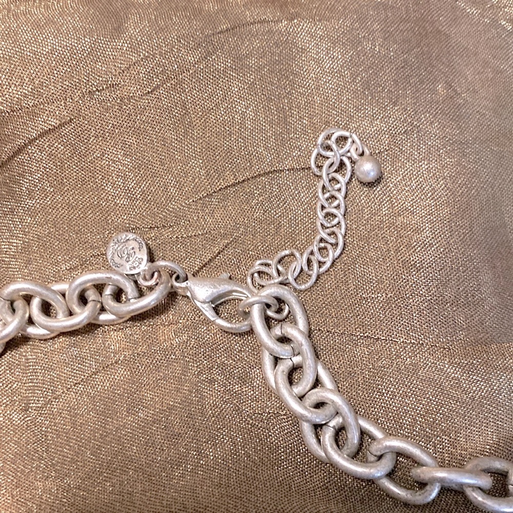 Premier Designs Artsy Brutilist Necklace in Silver, Copper, and Bronze. - Picture 3 of 4